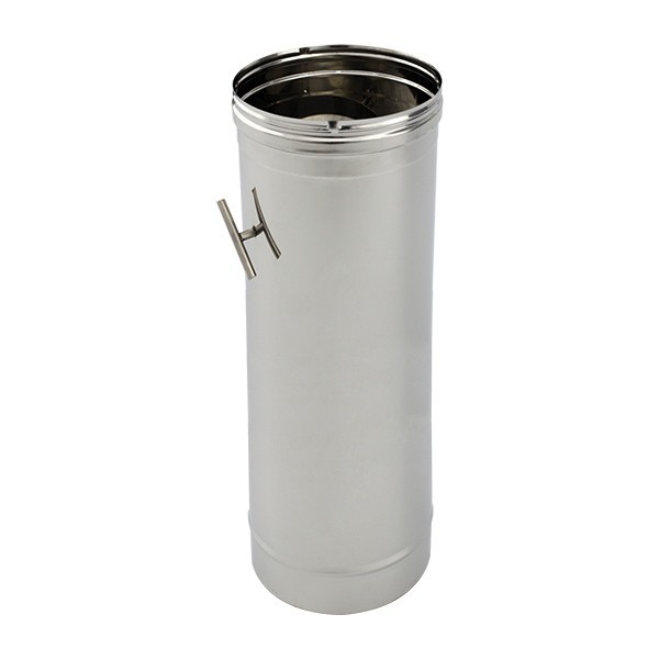 Tubo de chaminé c/registo em Inox simples 1m - 1 Tubo de chaminé c/registo em Inox simples 1m - 1
