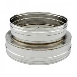 Adaptador de chaminé parede dupla para simples em Inox - 1
