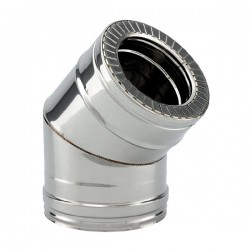 Curva 45º para chaminé em Inox parede dupla - 1