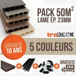 Pack 50m² de deck composite 2200x150x23mm - 1
