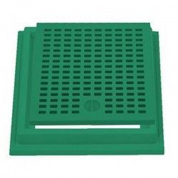 Grelha + aro em polipropileno verde 20x20 cm - 1