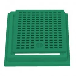 Grelha + aro em polipropileno verde 30x30 cm - 1