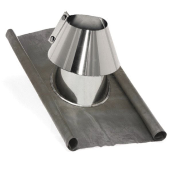 Cobre águas c/gola em chumbo-Inox para chaminé 5º a 35º - 1 Cobre águas c/gola em chumbo-Inox para chaminé 5º a 35º - 1
